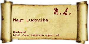 Mayr Ludovika névjegykártya